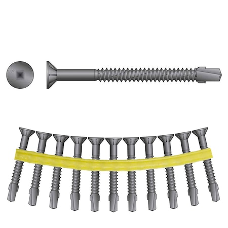 Quikdrive Screw, #14, 3 in, Black Phosphate Coated Flat Head Square Drive TBP1475S